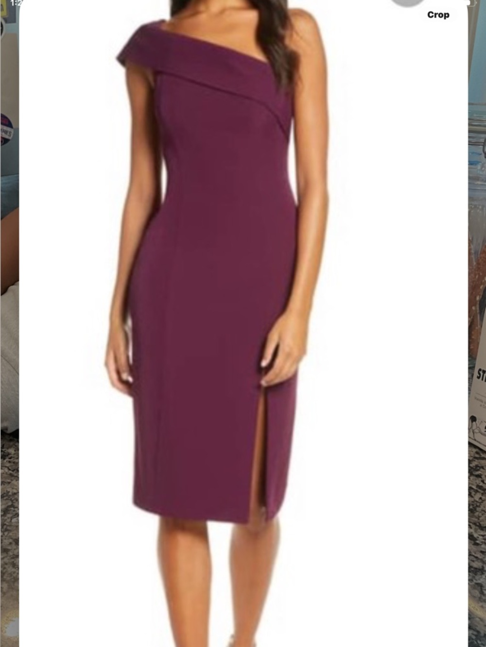 Eliza J Plum One-Shoulder Cocktail Dress Dress